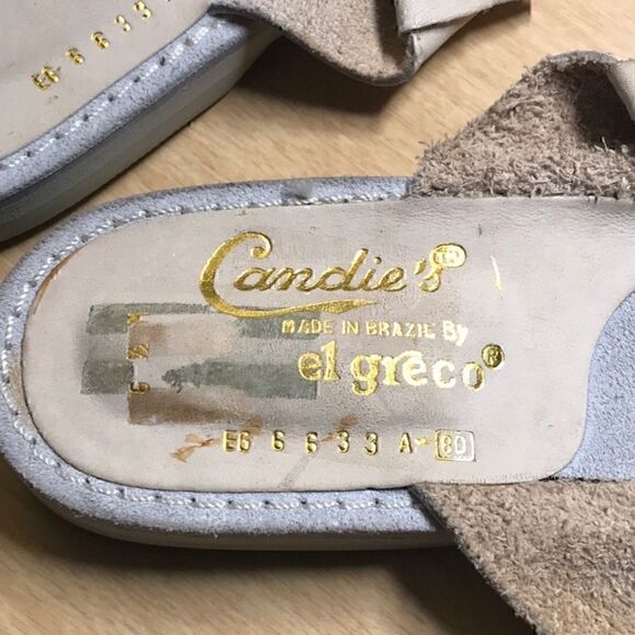 Vintage Candie’s by El Greco Moccasin Sandals Flip Flops - Picture 2 of 12